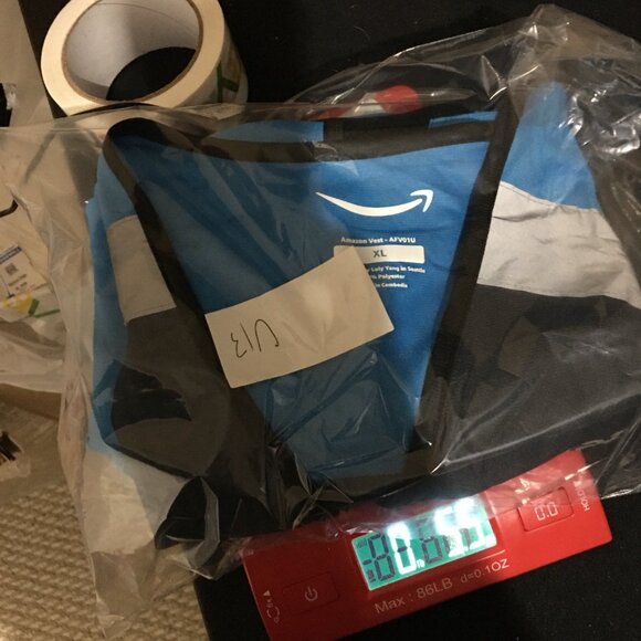 Amazon Blue Employee Uniform Vest Unisex Sleeveless Zip Up Size XL - Picture 9 of 9